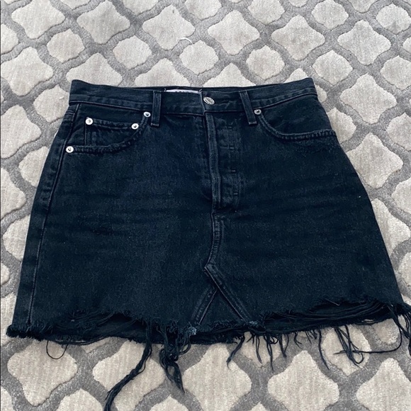 Agolde Black Denim Skirt - Picture 7 of 11